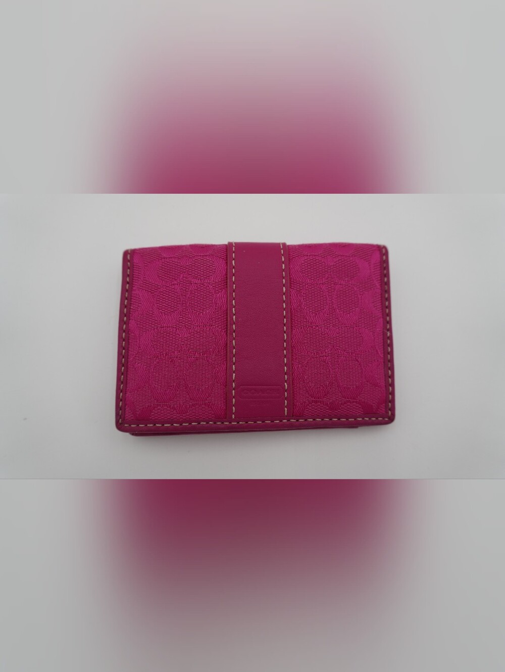 COACH Pink Signature Continental Wallet